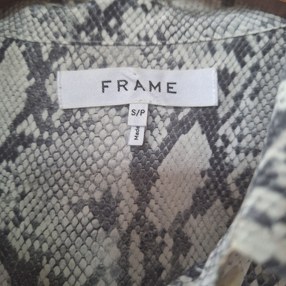 Frame Womens Snake Print Silk Sleeveless Mini Dress. Size S - Picture 2 of 8